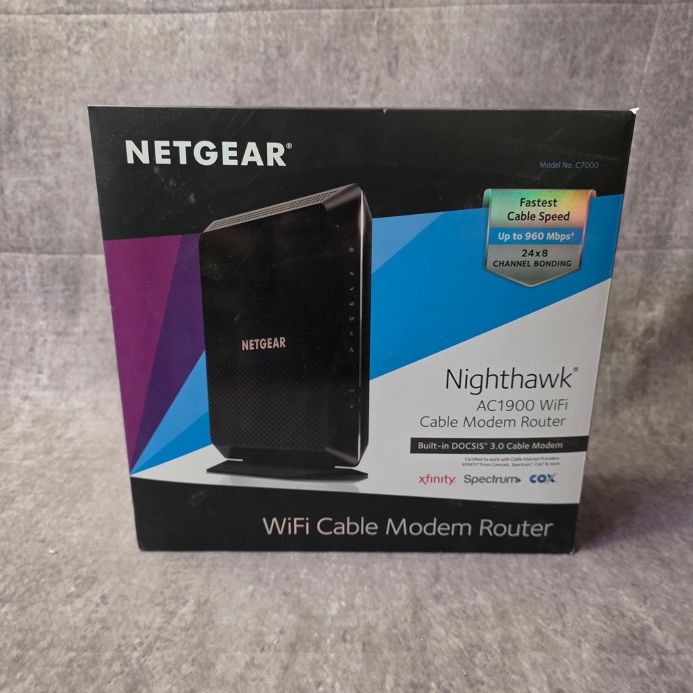 WiFi Cable Modem Router Netgear Nighthawk AC1900 C7000v2